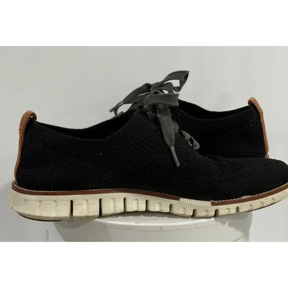 Cole Haan Zerogrand Stitchlite Oxfords Mens 9.5M Black Knit Wingtip Shoes C24948